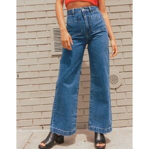 Rolla's Sailor High Rise Crop Wide Leg Jeans comfort sea light blue